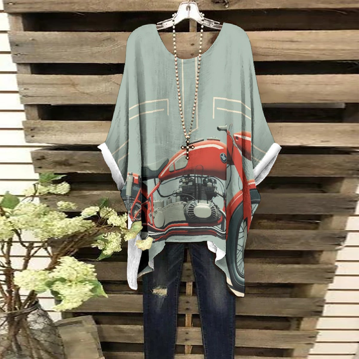 All-Over Print Women's Bat Sleeve Shirt