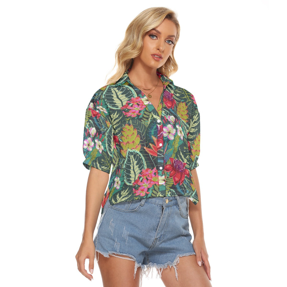 All-Over Print Women's V-neck Shirts