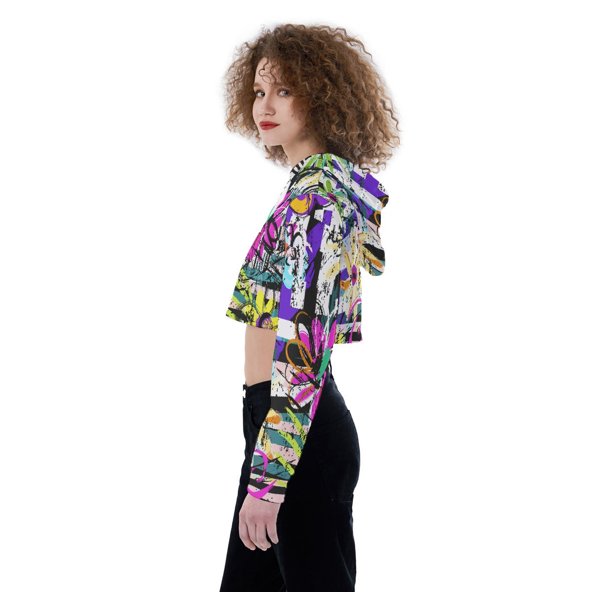 All-Over Print Women's Crop Top Hoodie