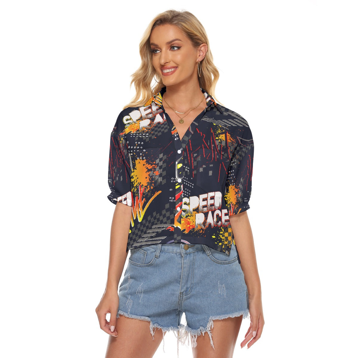 All-Over Print Women's V-neck Shirts
