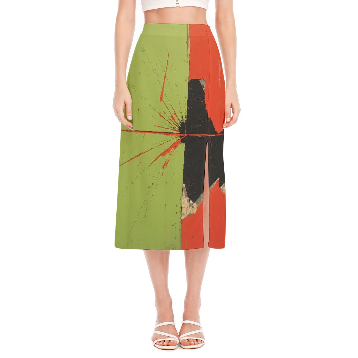 All-Over Print Women's High Slit Long Skirt