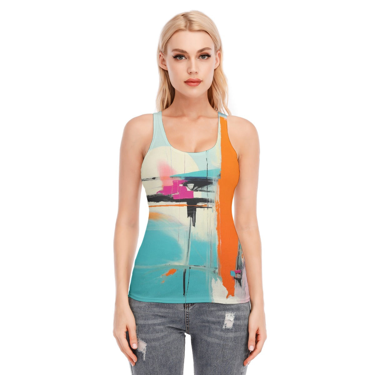 All-Over Print Women's Racer Vest | 190GSM Cotton
