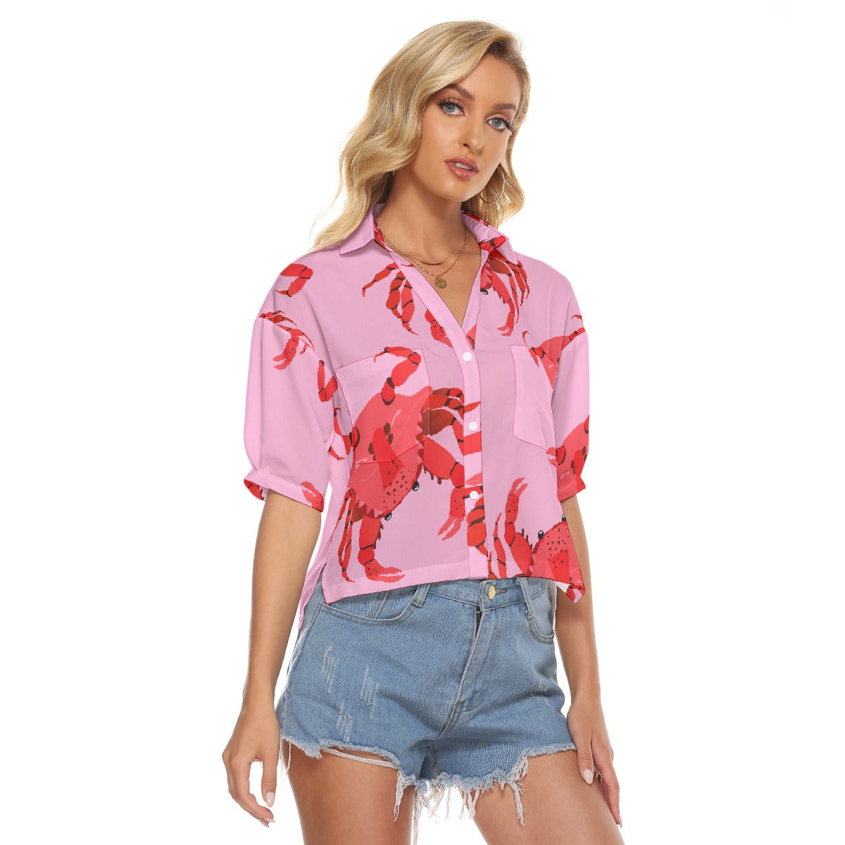 All-Over Print Women's V-neck Shirts