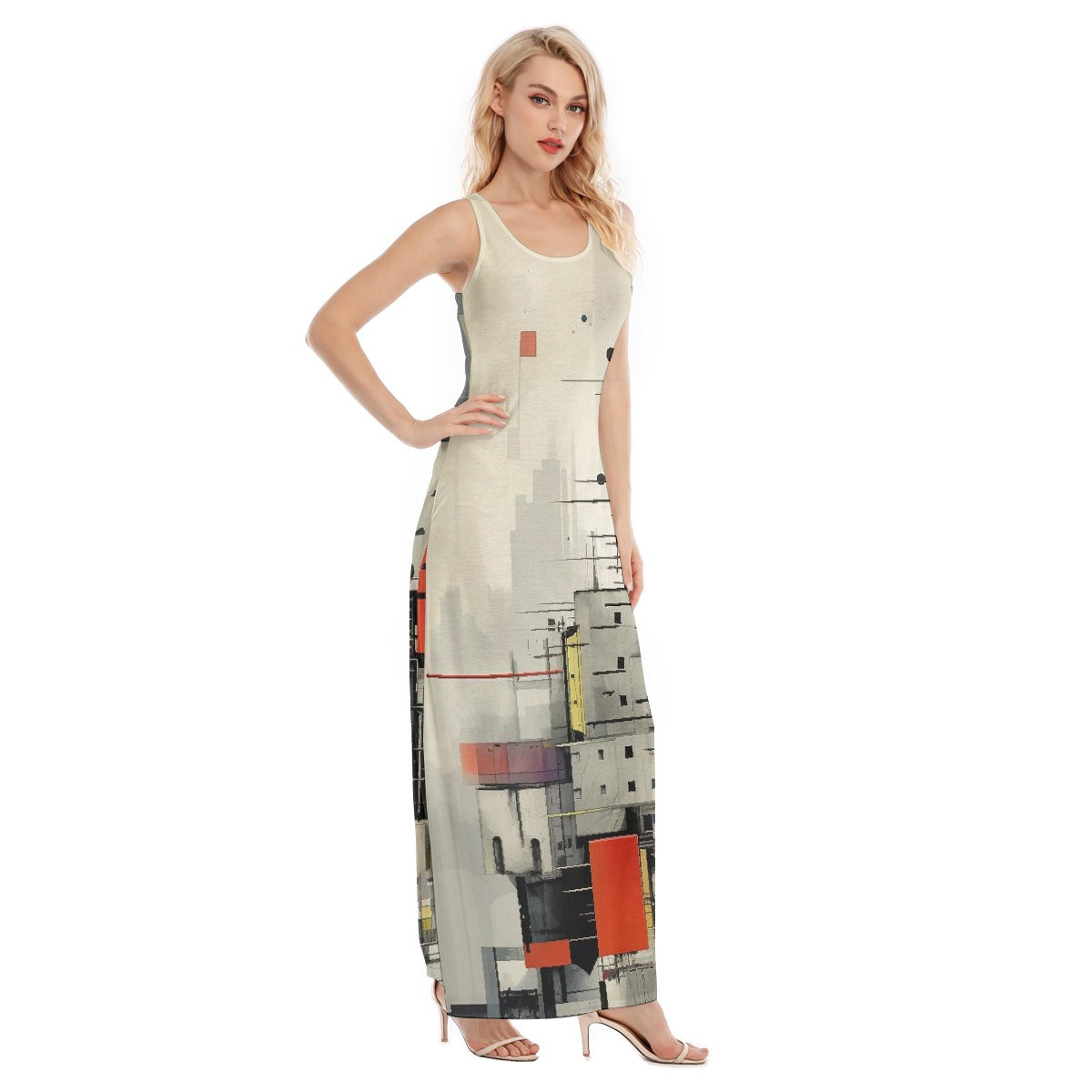 All-Over Print Women's Vest Dress | Length To Ankle