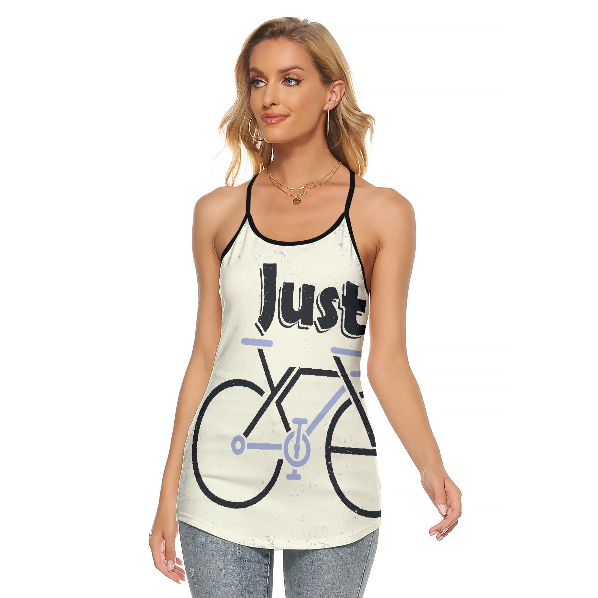 All-Over Print Women's Criss-Cross Open Back Tank Top