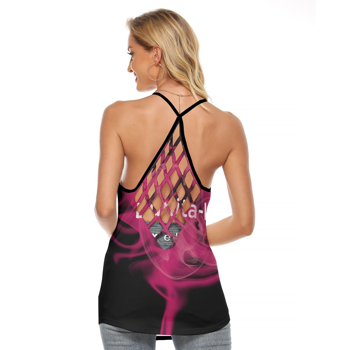 All-Over Print Women's Criss-Cross Open Back Tank Top