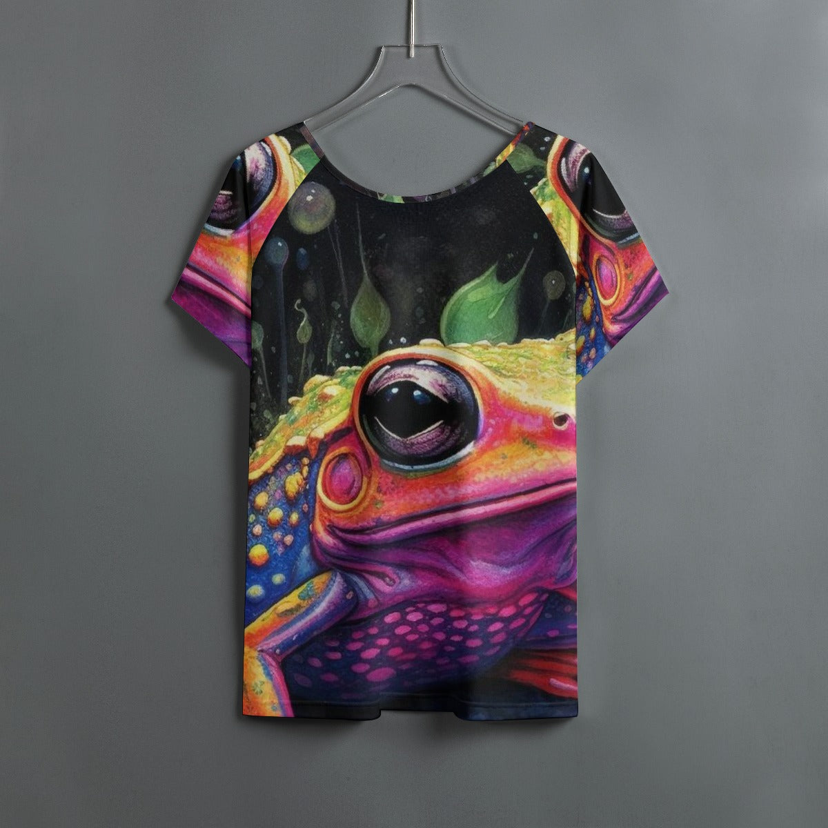 All-Over Print Women's Round Neck T-shirt With Raglan Sleeve