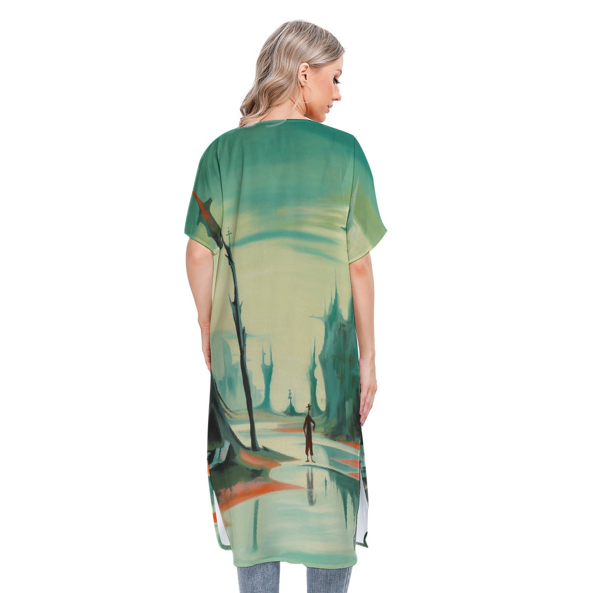 All-Over Print Women's Short Sleeve Cardigan