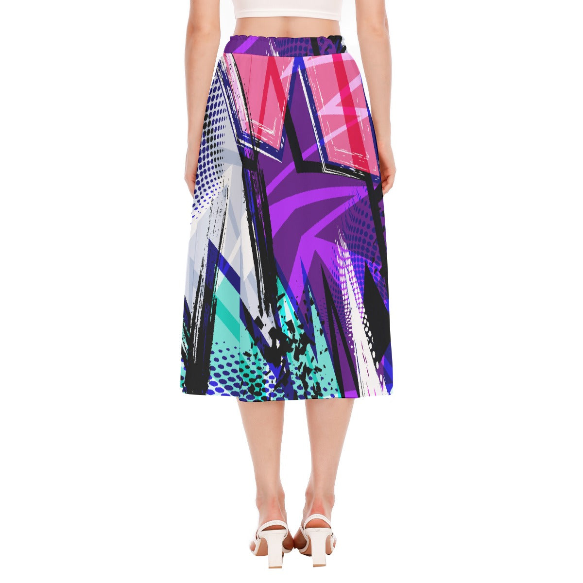 All-Over Print Women's Long Section Chiffon Skirt