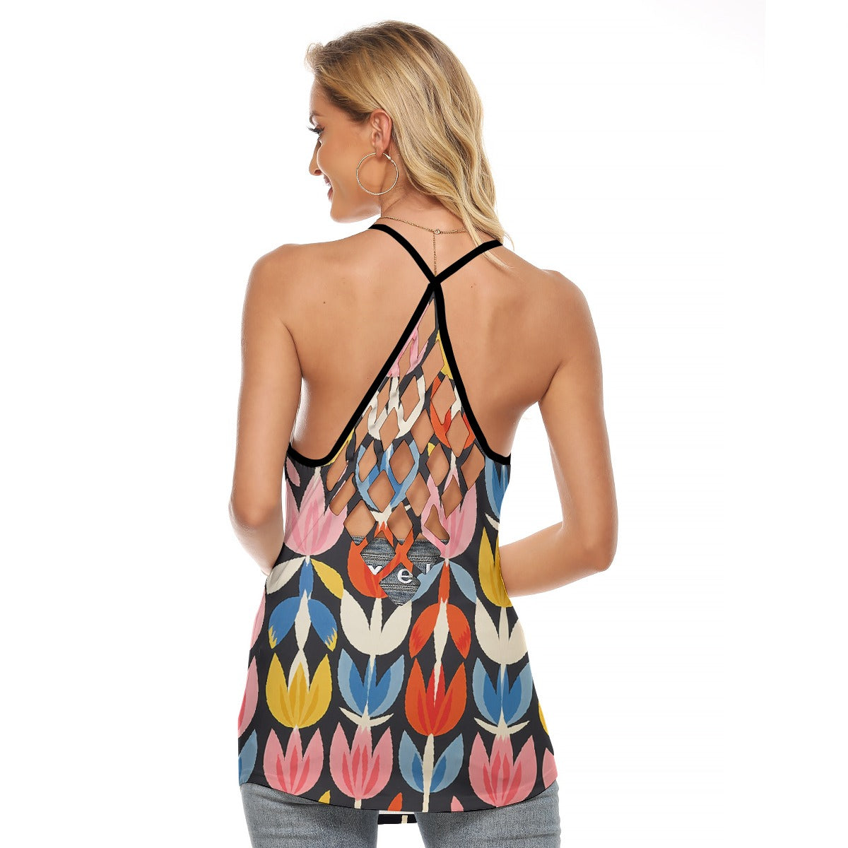All-Over Print Women's Criss-Cross Open Back Tank Top
