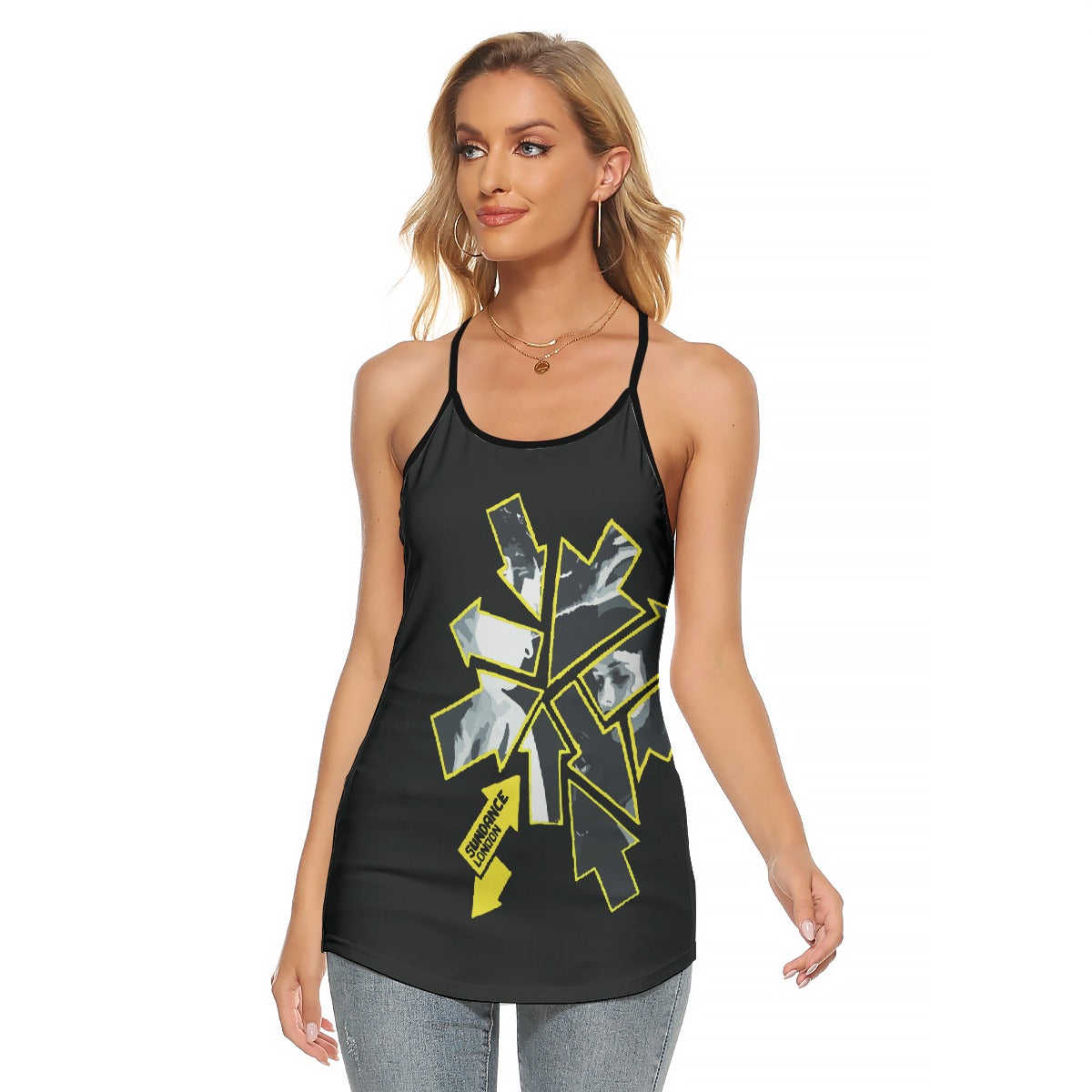 All-Over Print Women's Criss-Cross Open Back Tank Top