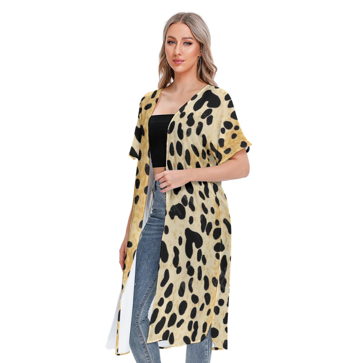 All-Over Print Women's Short Sleeve Cardigan