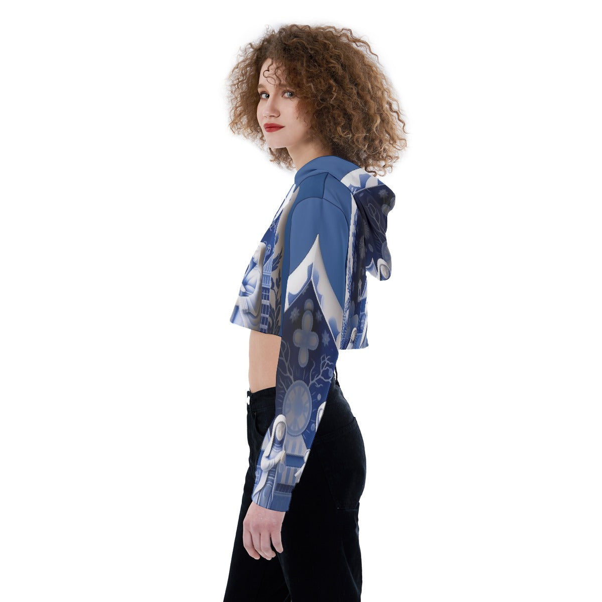 All-Over Print Women's Crop Top Hoodie