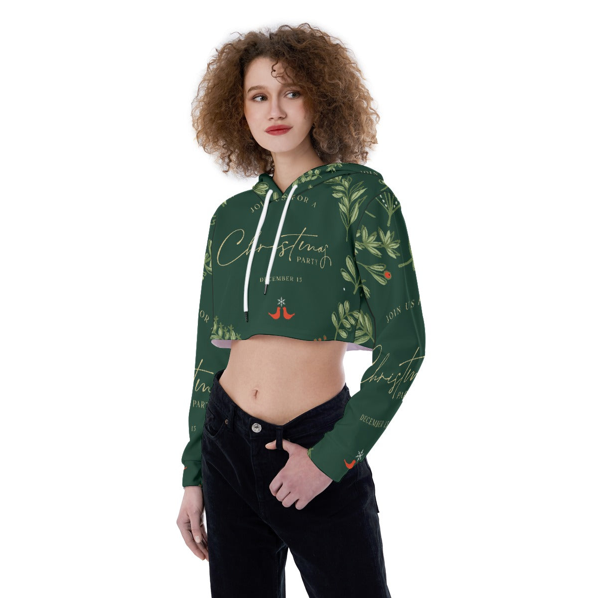 All-Over Print Women's Crop Top Hoodie