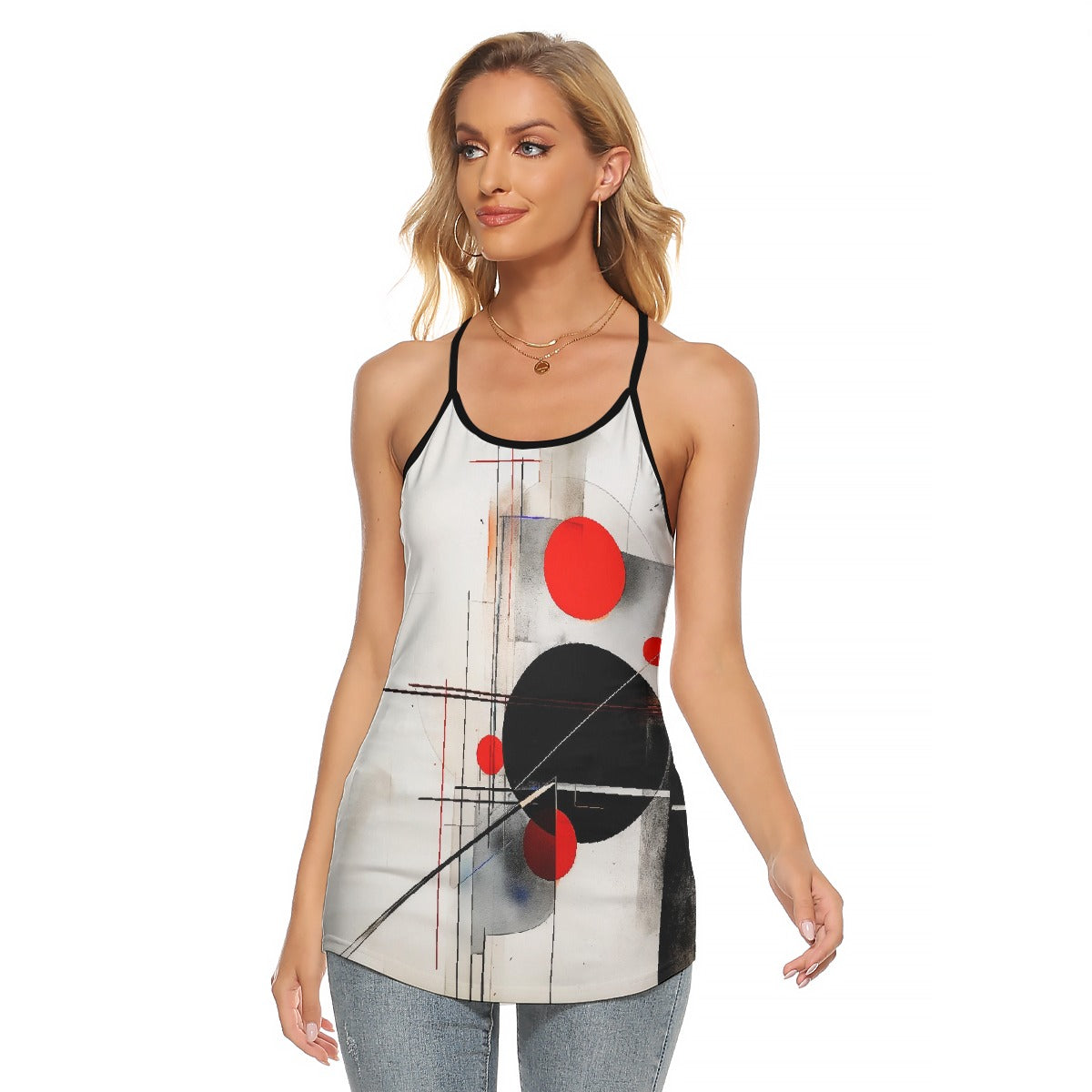 All-Over Print Women's Criss-Cross Open Back Tank Top