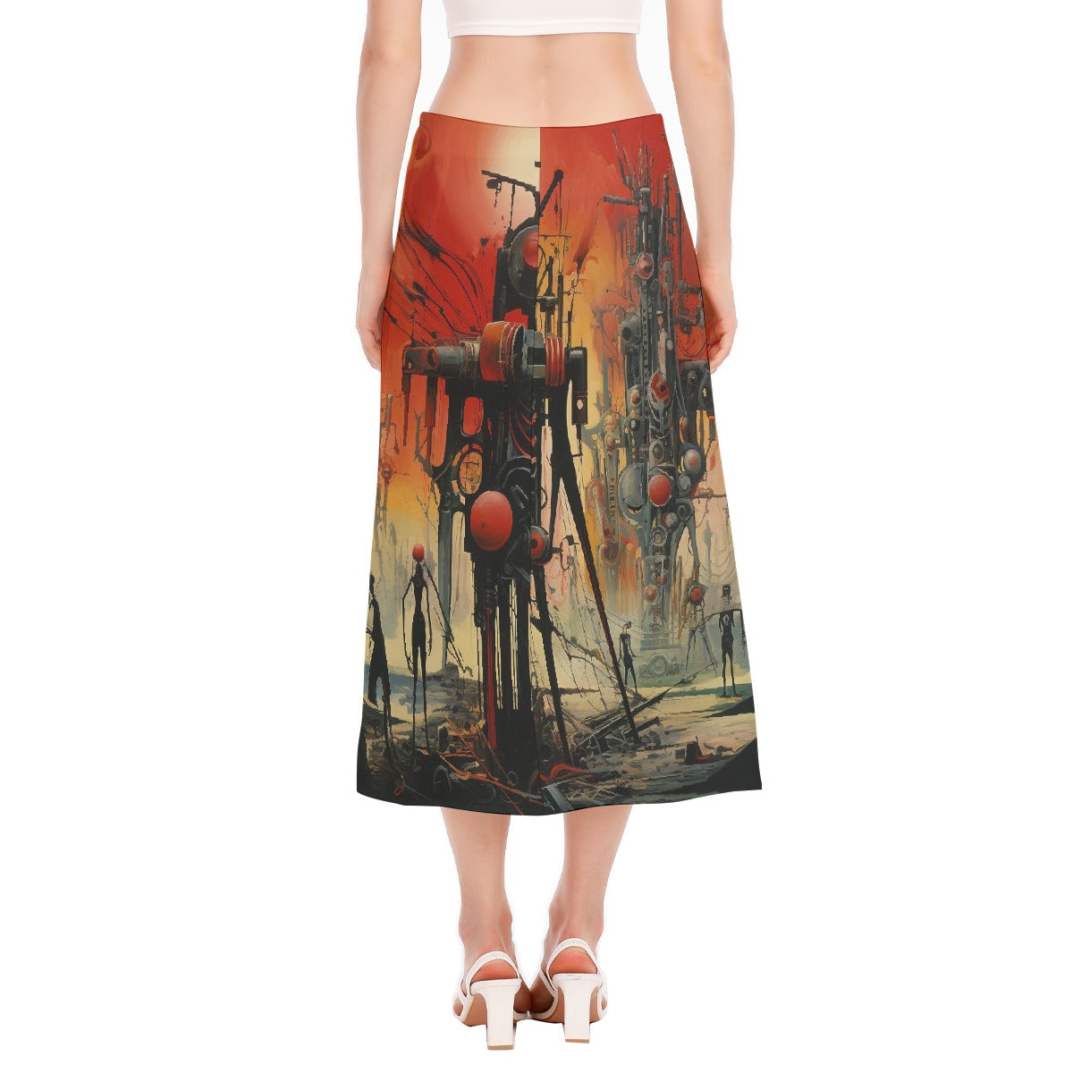 All-Over Print Women's High Slit Long Skirt