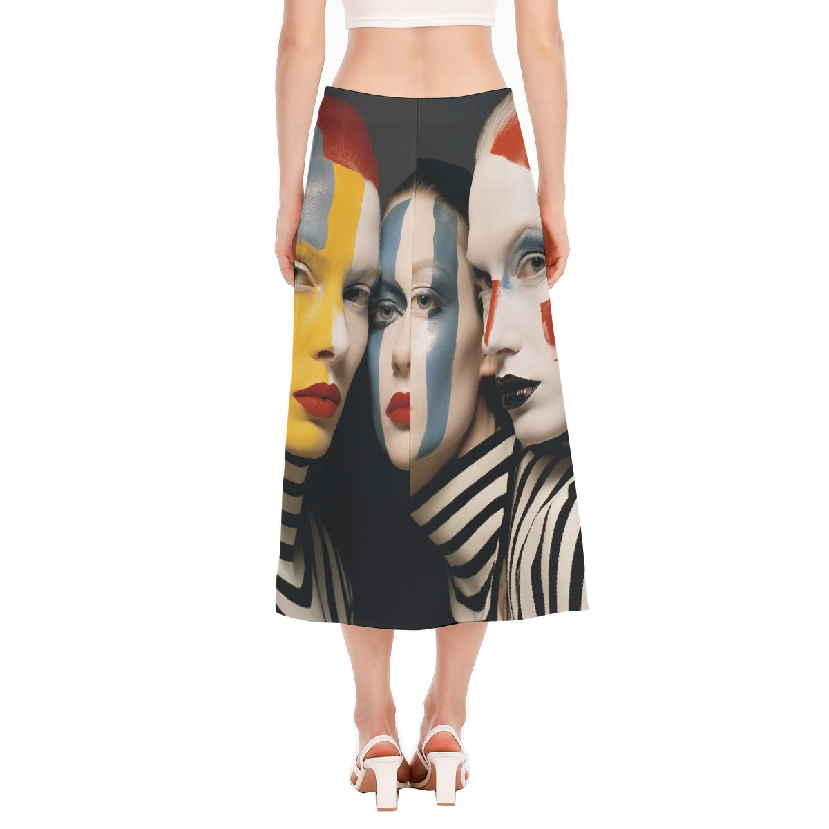 All-Over Print Women's High Slit Long Skirt