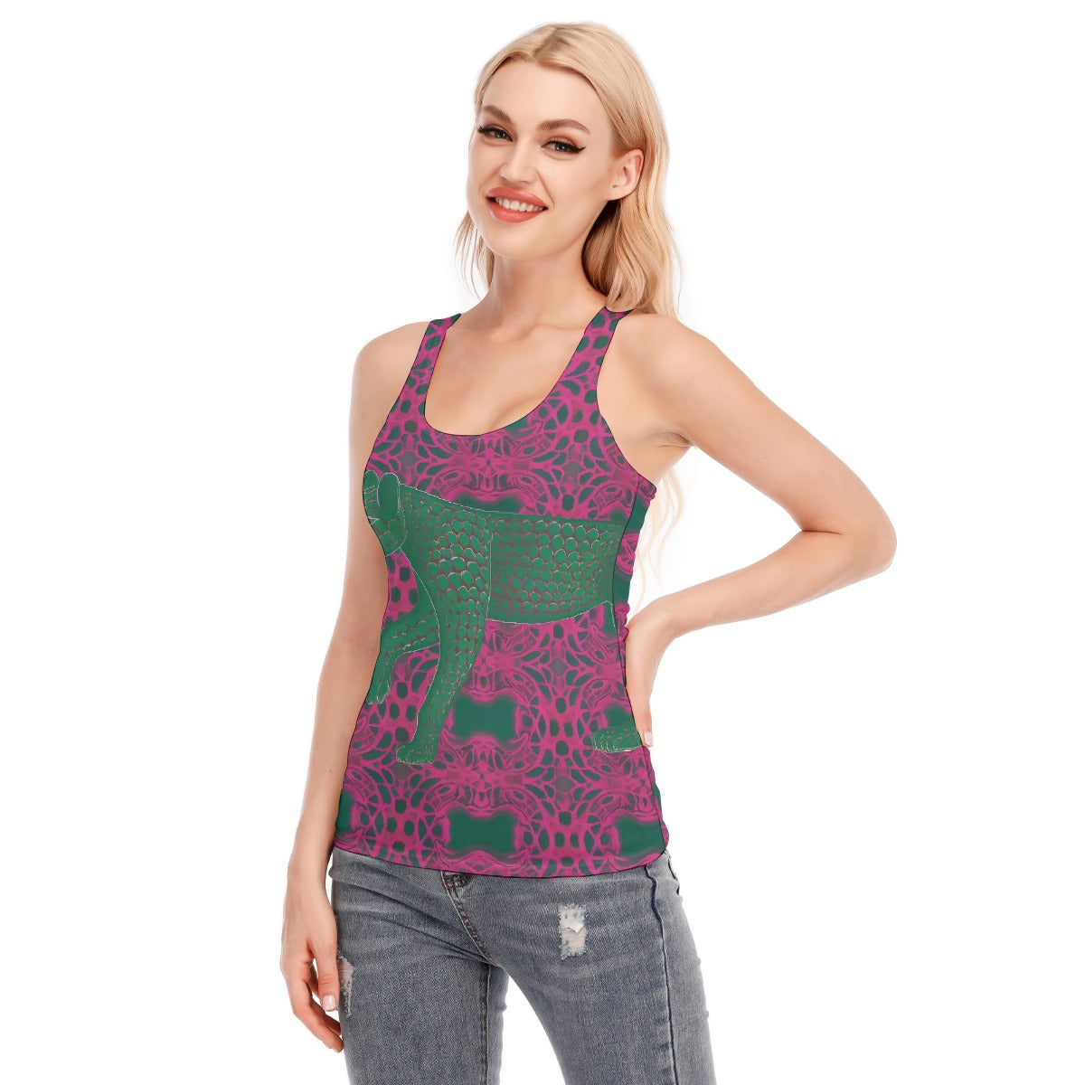 All-Over Print Women's Racer Vest | 190GSM Cotton
