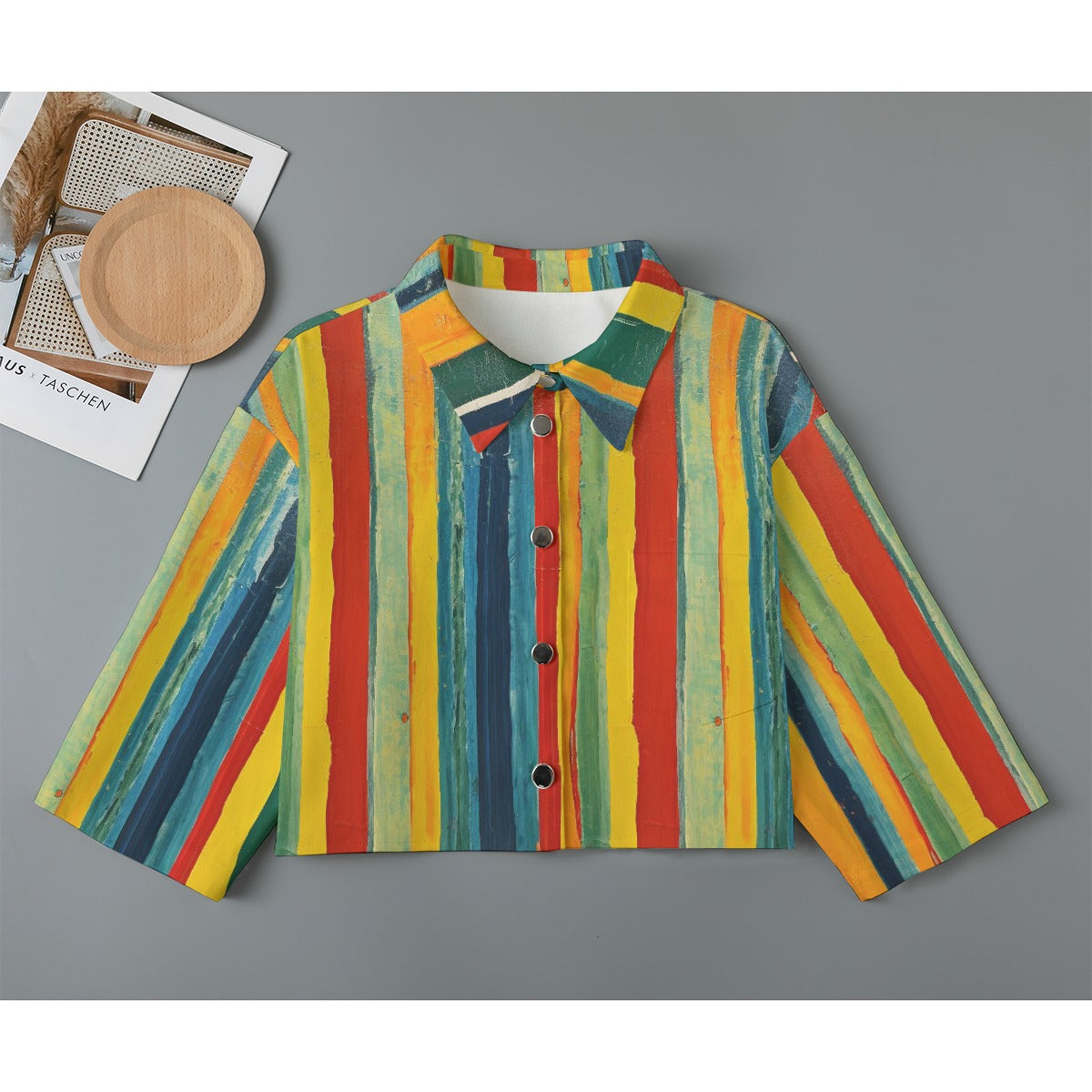 All-Over Print Women's Cropped Jacket | 245GSM Cotton