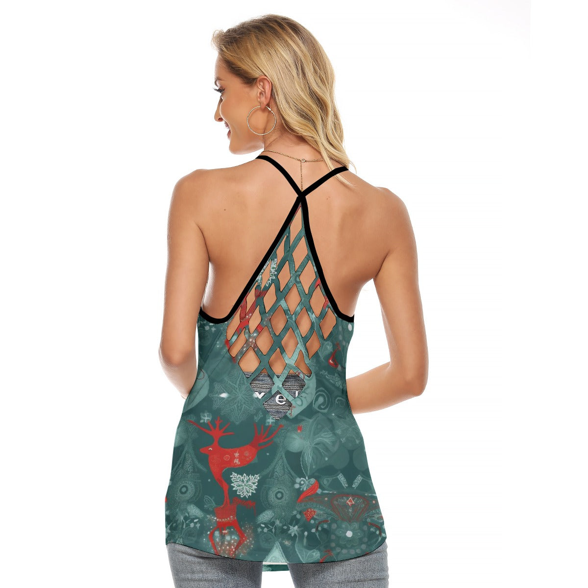 All-Over Print Women's Criss-Cross Open Back Tank Top
