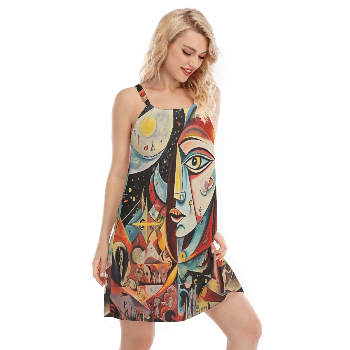 All-Over Print Women's O-neck Cami Dress