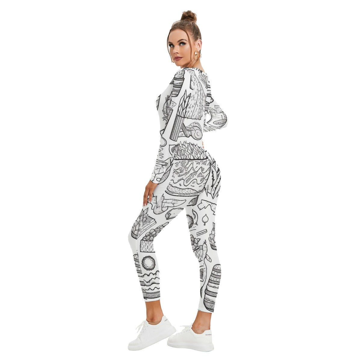 All-Over Print Women's Plunging Neck Jumpsuit