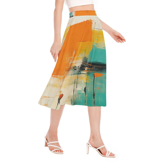 All-Over Print Women's Long Section Chiffon Skirt