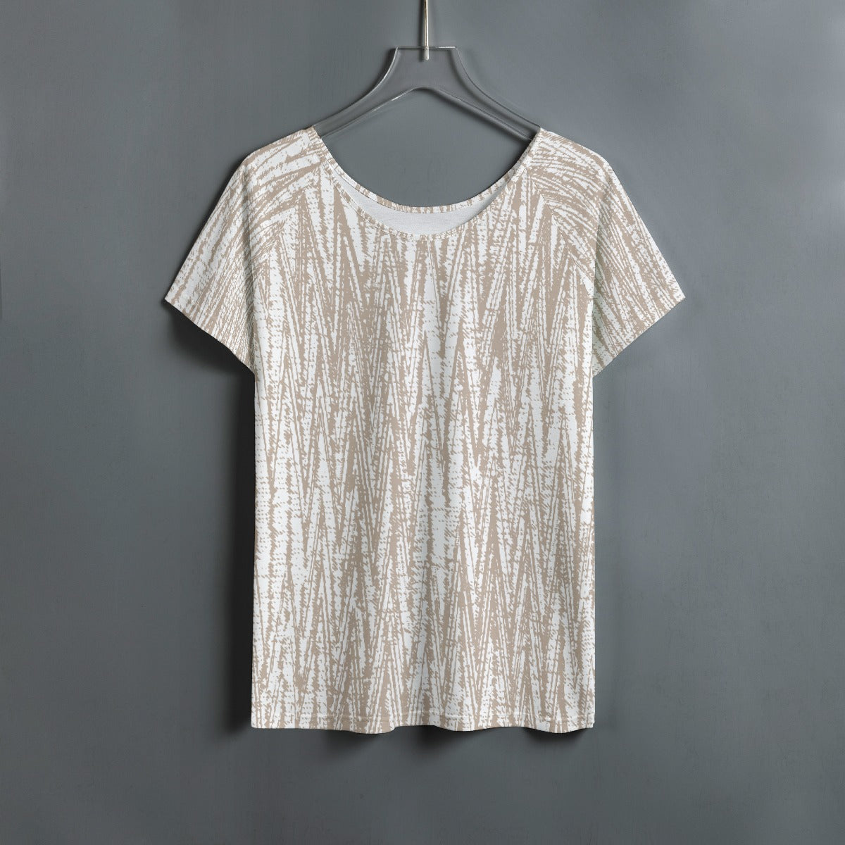 All-Over Print Women's Round Neck T-shirt With Raglan Sleeve