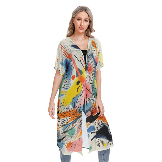 All-Over Print Women's Short Sleeve Cardigan