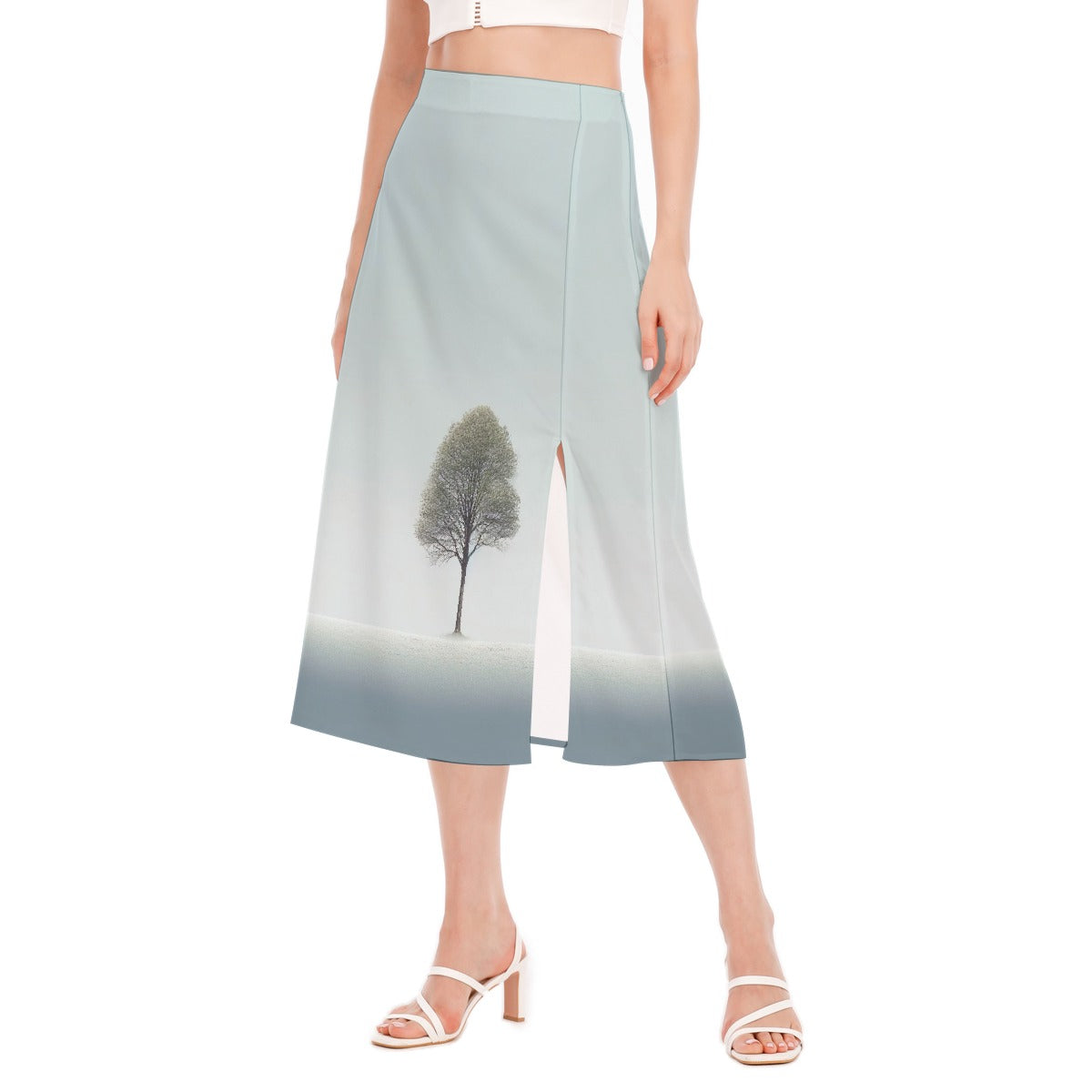 All-Over Print Women's High Slit Long Skirt