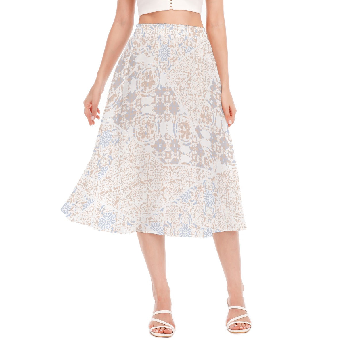 All-Over Print Women's Long Section Chiffon Skirt