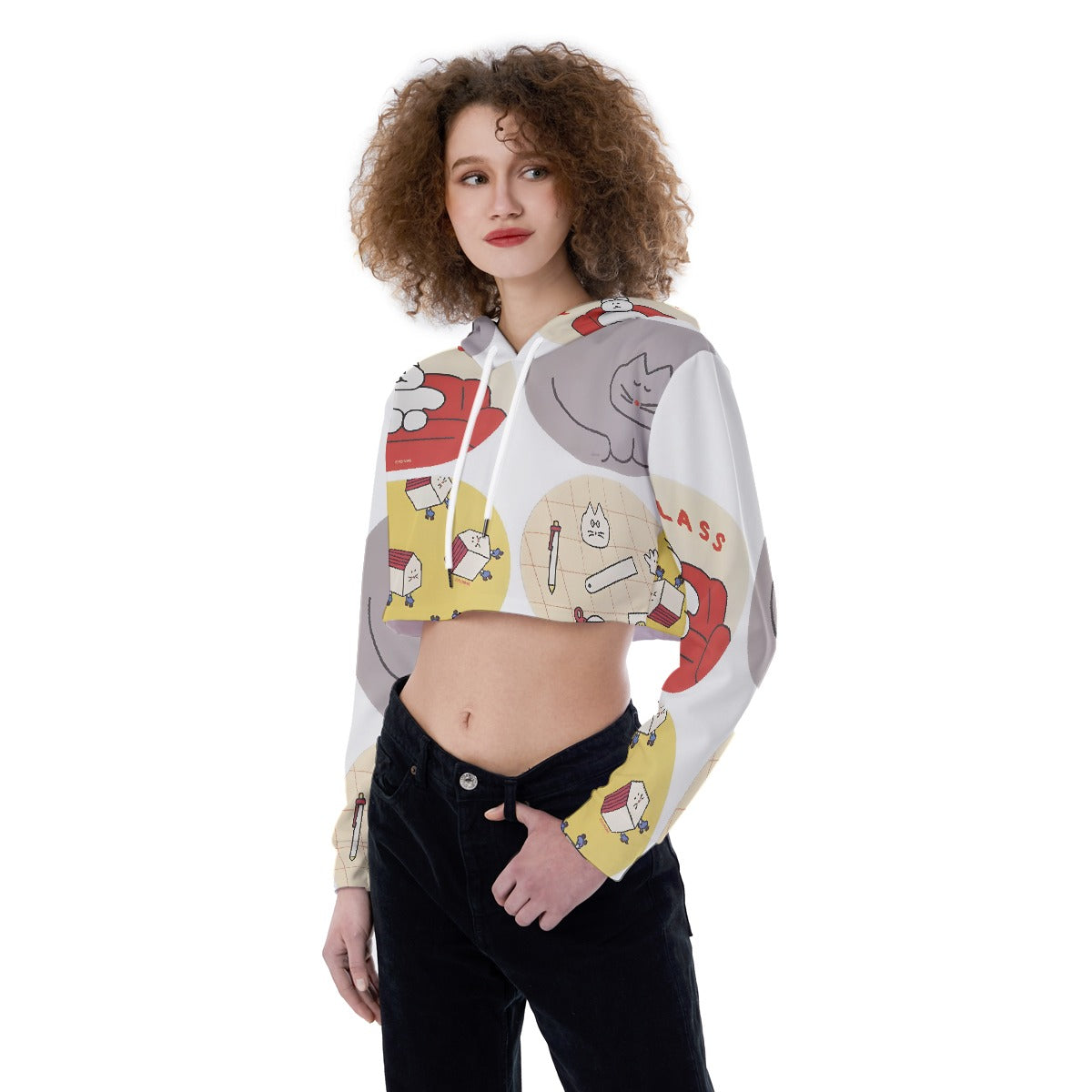 All-Over Print Women's Crop Top Hoodie