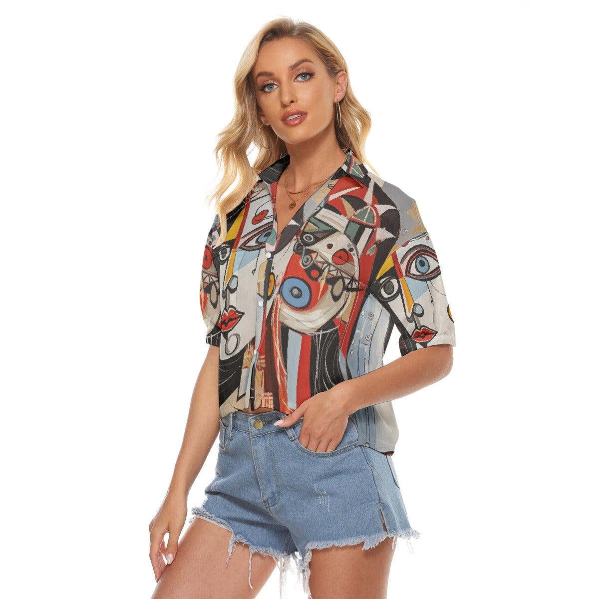 All-Over Print Women's V-neck Shirts