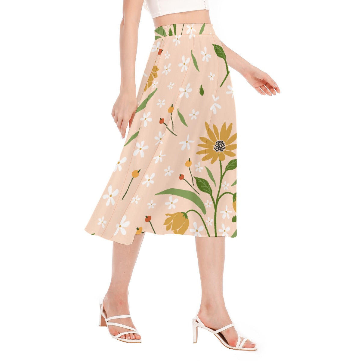 All-Over Print Women's Long Section Chiffon Skirt