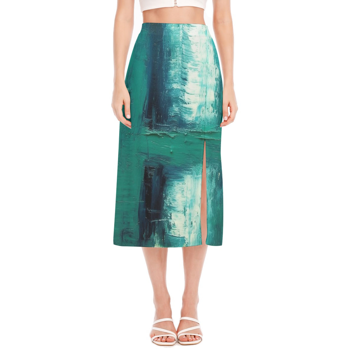 All-Over Print Women's High Slit Long Skirt