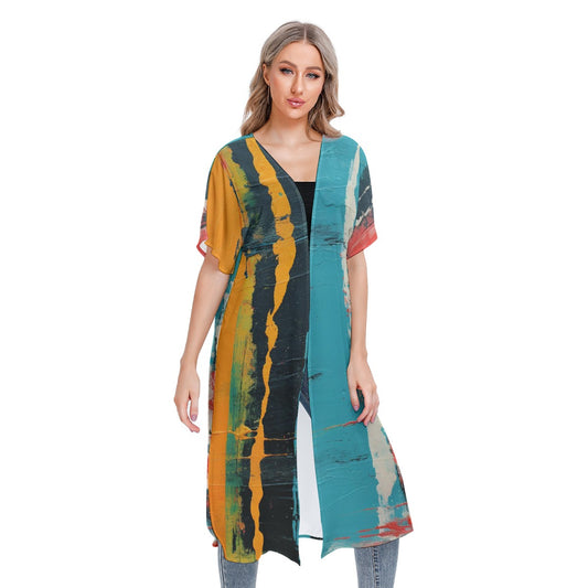 All-Over Print Women's Short Sleeve Cardigan