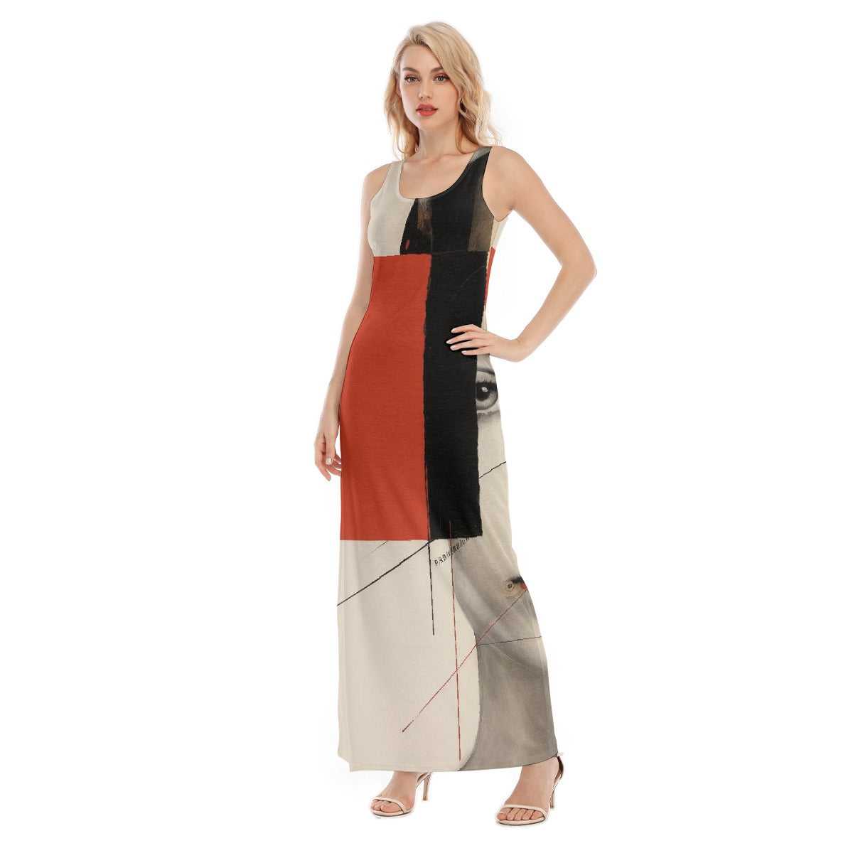 All-Over Print Women's Vest Dress | Length To Ankle