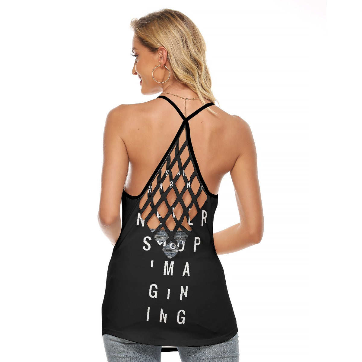 All-Over Print Women's Criss-Cross Open Back Tank Top