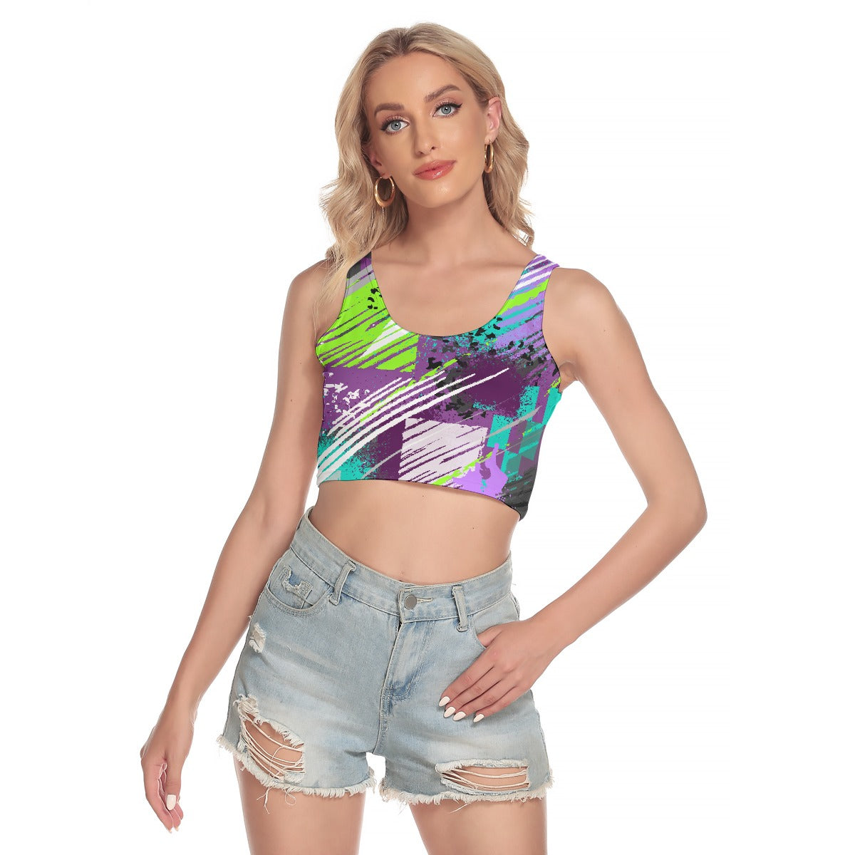 All-Over Print Women's Sport Crop Tank Top