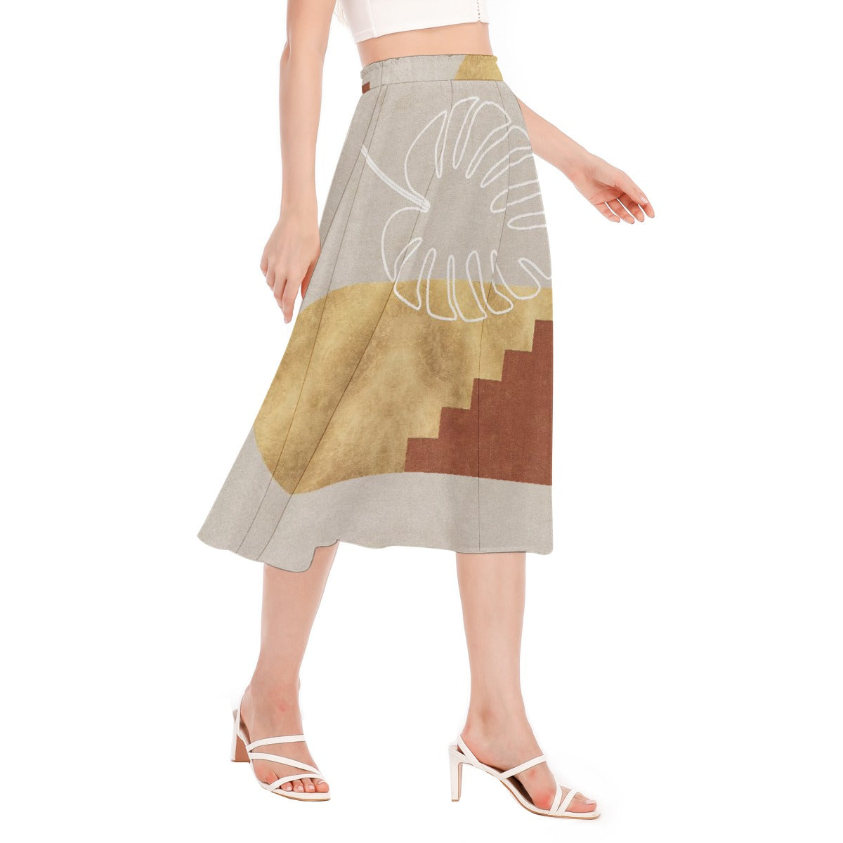 All-Over Print Women's Long Section Chiffon Skirt