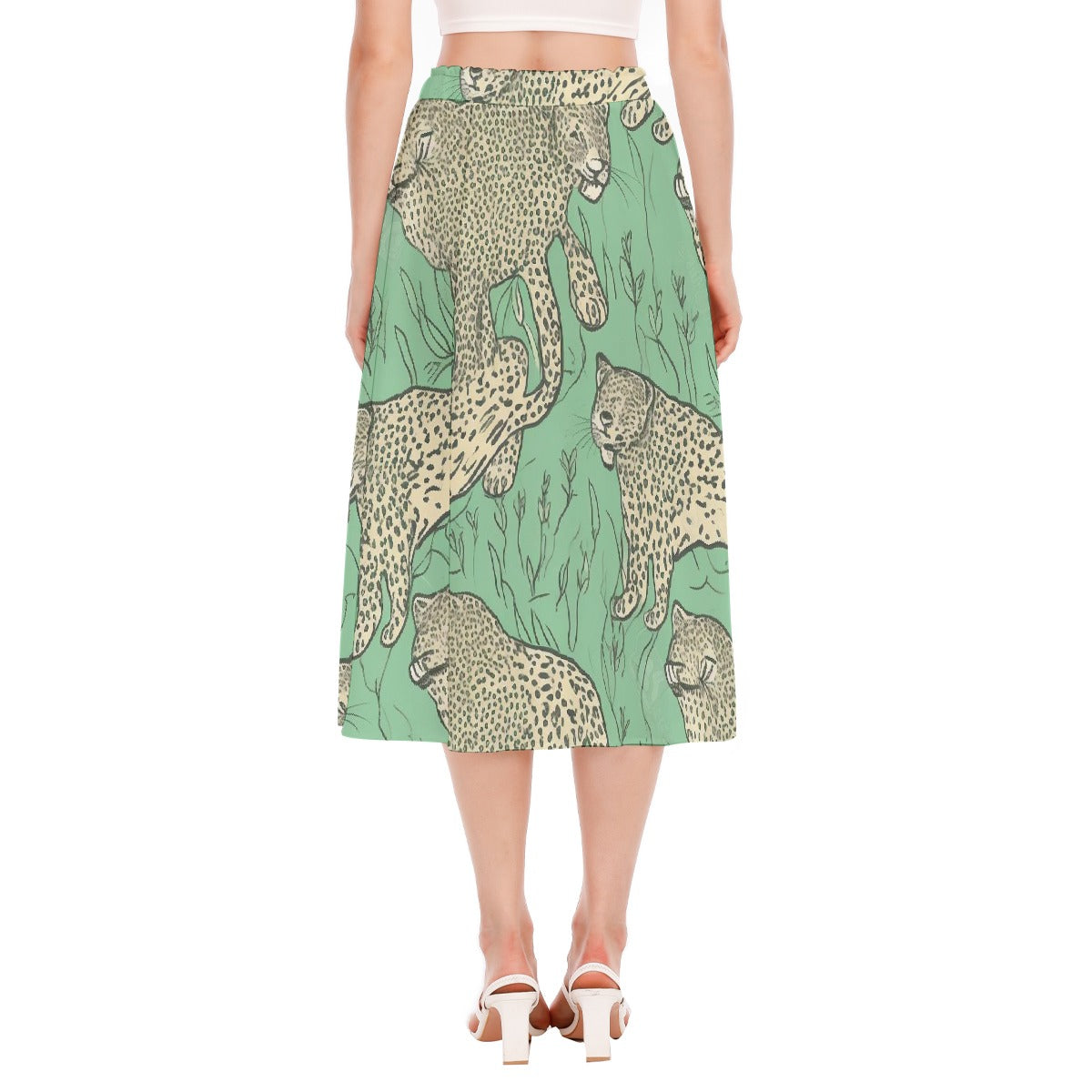 All-Over Print Women's Long Section Chiffon Skirt