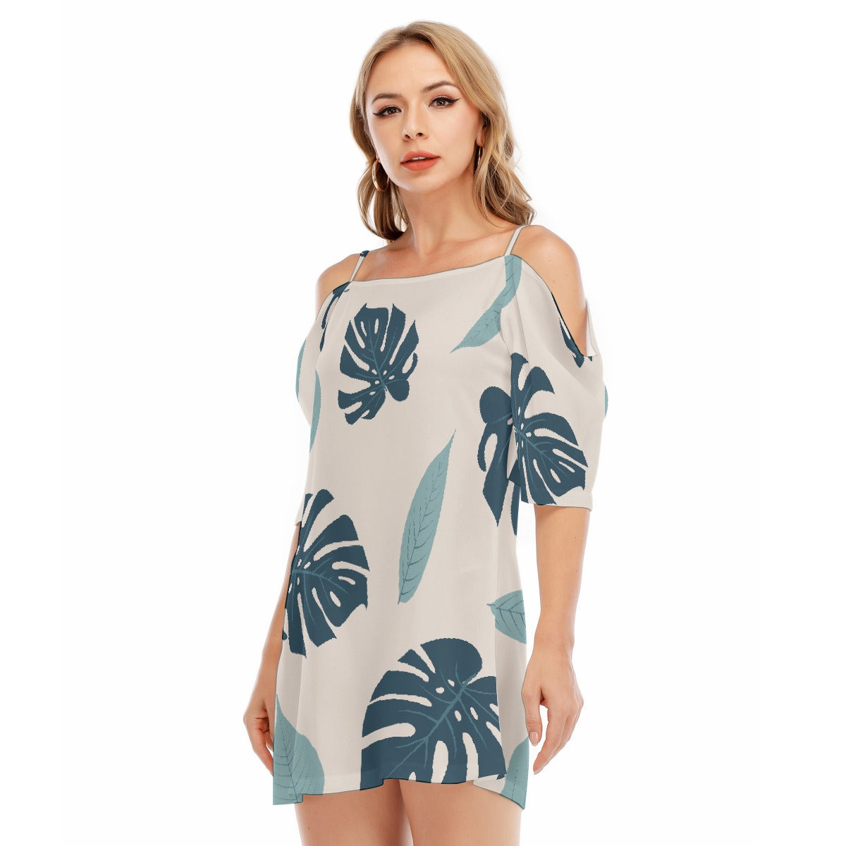All-Over Print Women's Off-shoulder Cami Dress