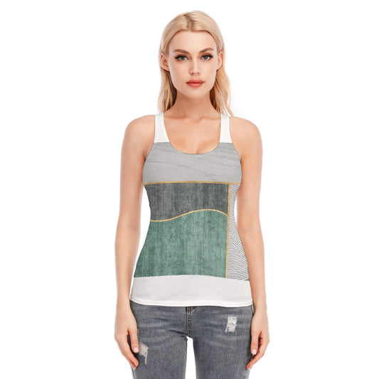 All-Over Print Women's Racer Vest | 190GSM Cotton