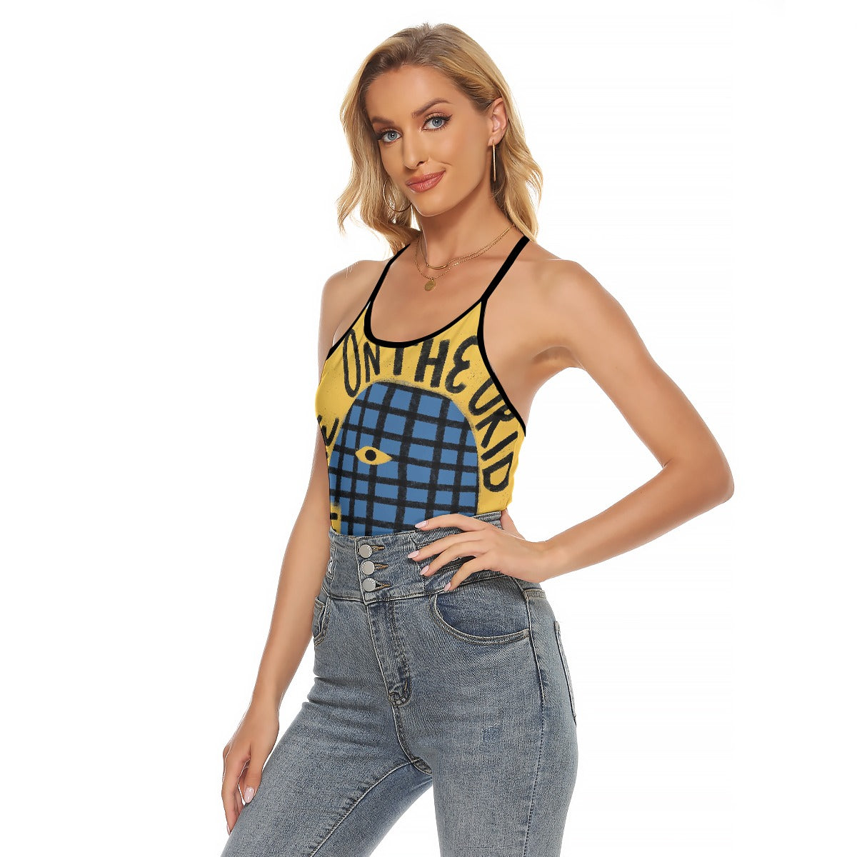 All-Over Print Women's Criss-Cross Open Back Tank Top