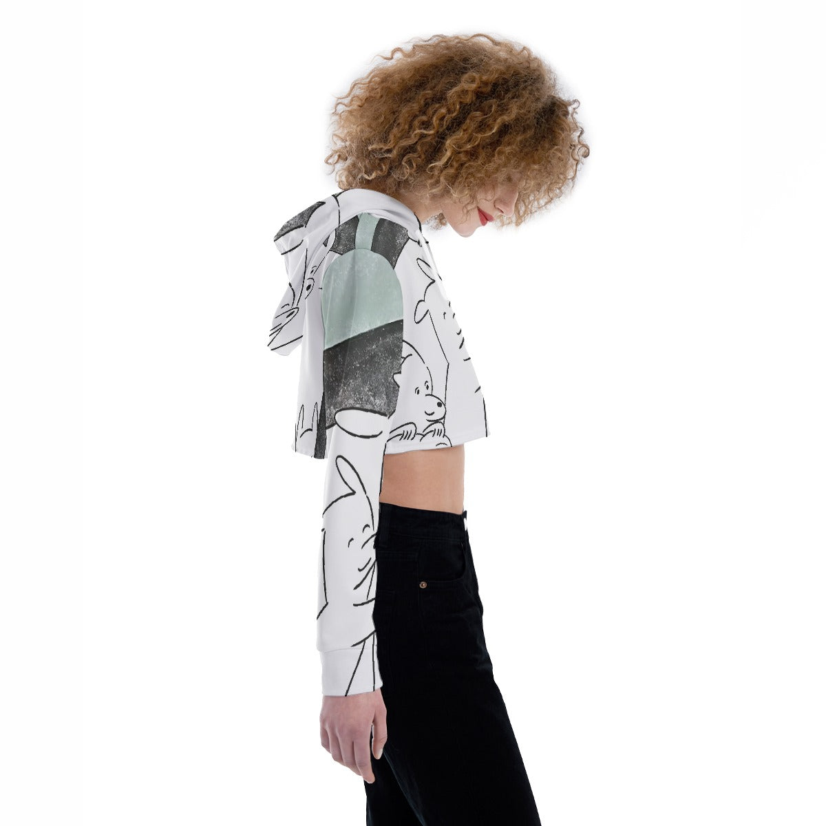 All-Over Print Women's Crop Top Hoodie