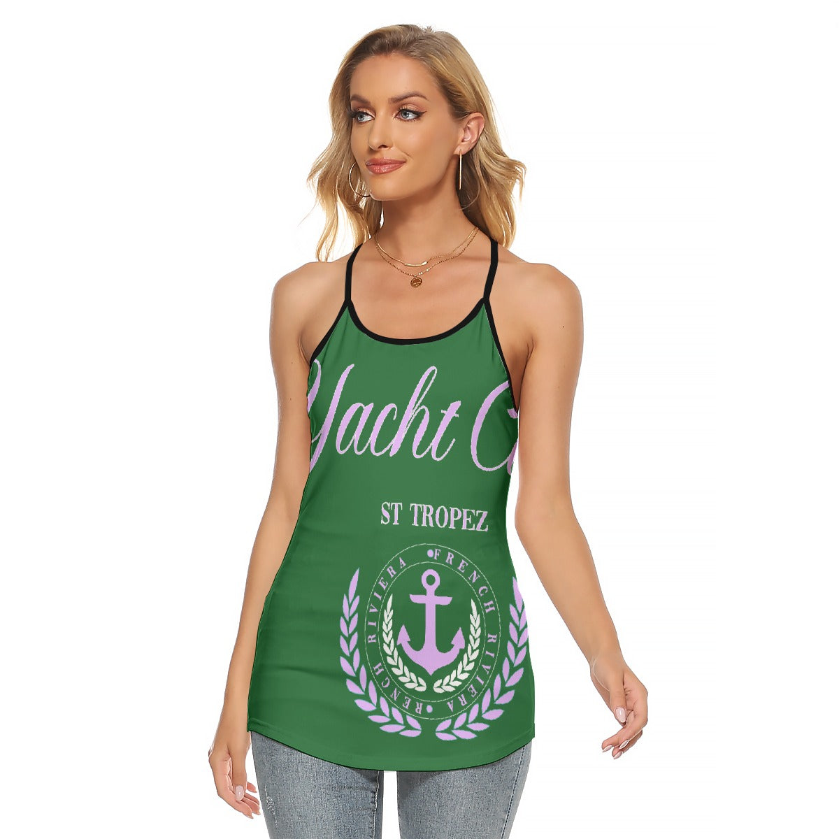 All-Over Print Women's Criss-Cross Open Back Tank Top