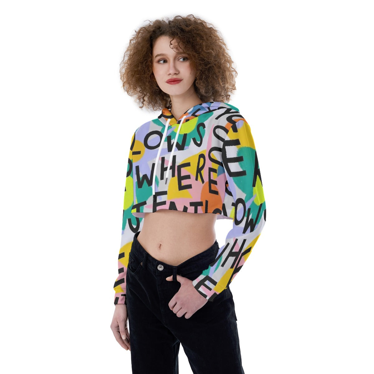 All-Over Print Women's Crop Top Hoodie