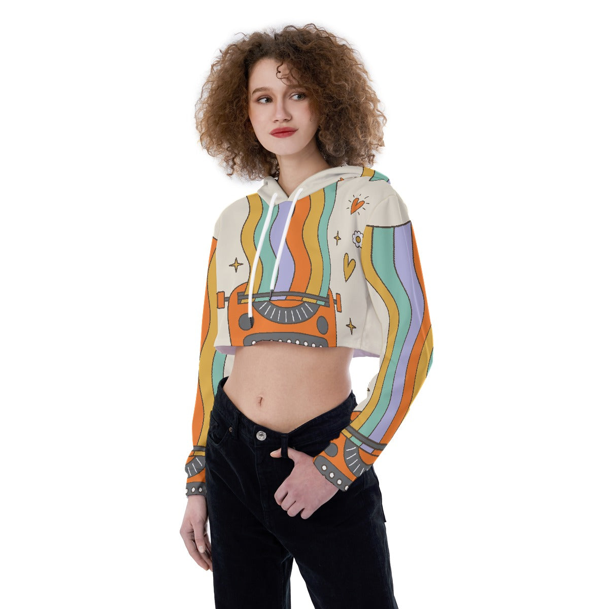 All-Over Print Women's Crop Top Hoodie