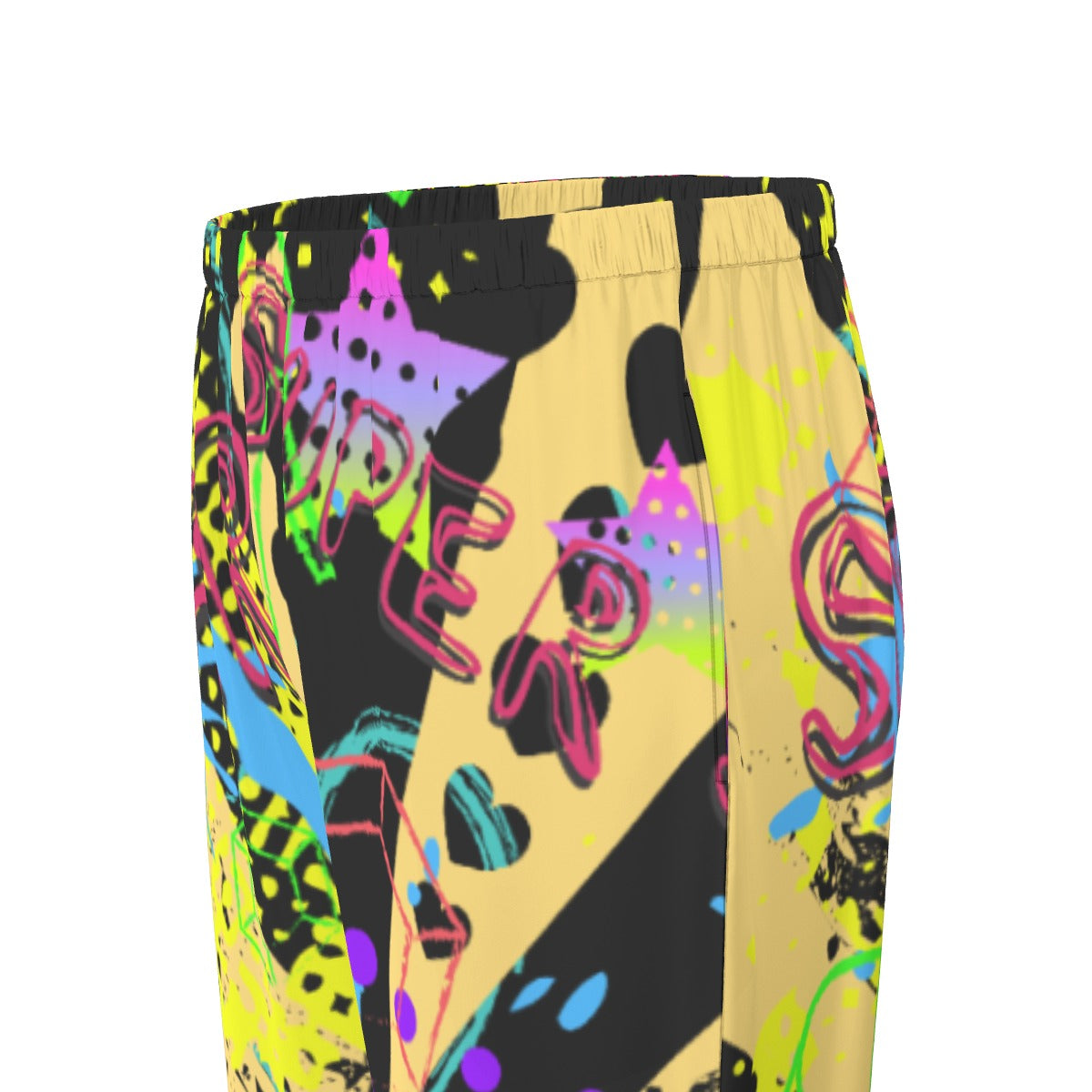 All-Over Print Women's Long Sleeve Pajama Set With Black Contrast Piping