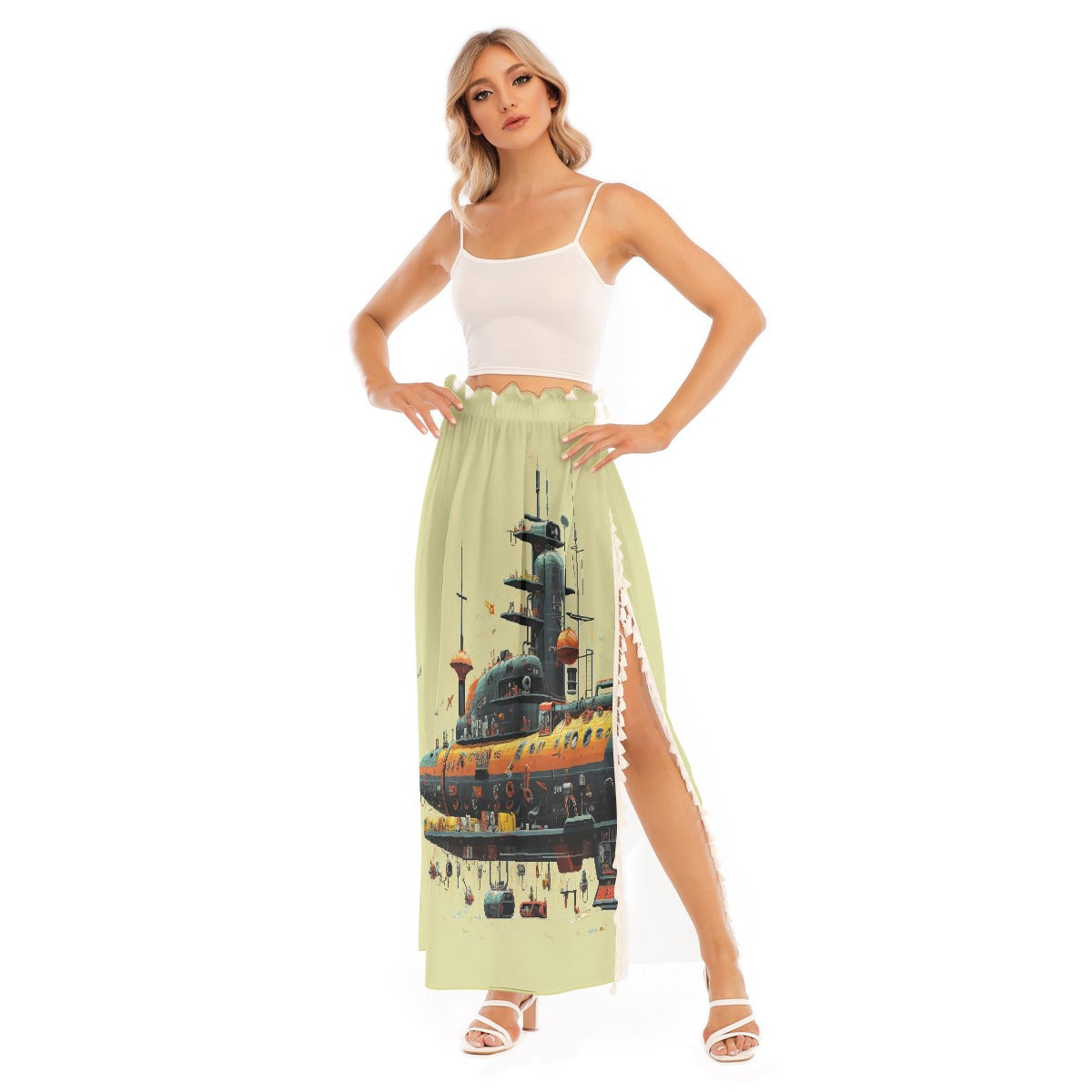 All-Over Print Women's Side Split Skirt
